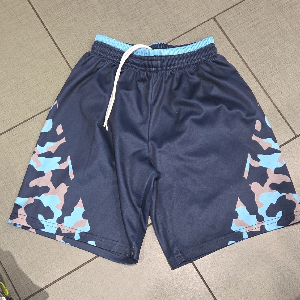 Kids Camouflage Shorts in Blue and Gray